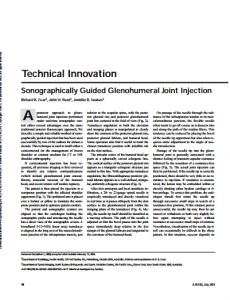 Zwar et al (2004) Sonographically Guided Glenohumeral Joint Injection ...